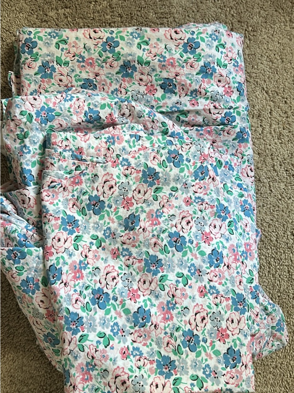 Cath Kidston Floral Cotton Sheet Set in Blue, Pink & Green